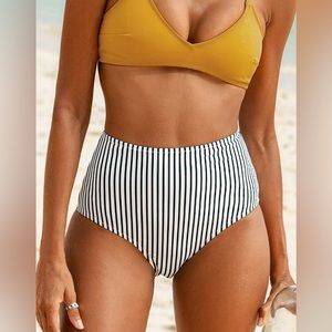 NWT Cupshe Striped High Waisted Swimsuit Bottom